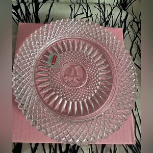 Fostoria Crystal, Avon 92nd Anniversary 8” plate 1978, new, lead crystal